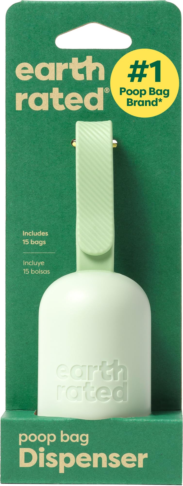 Earth Rated Dog Poop Bag Holder & Leash Dispenser, 15 Bags, Unscented | Durable 