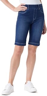 Gloria Vanderbilt Shape Effect Pull On Bermuda High Rise Short Standard Pantaloncini, Metz, 36 Donna