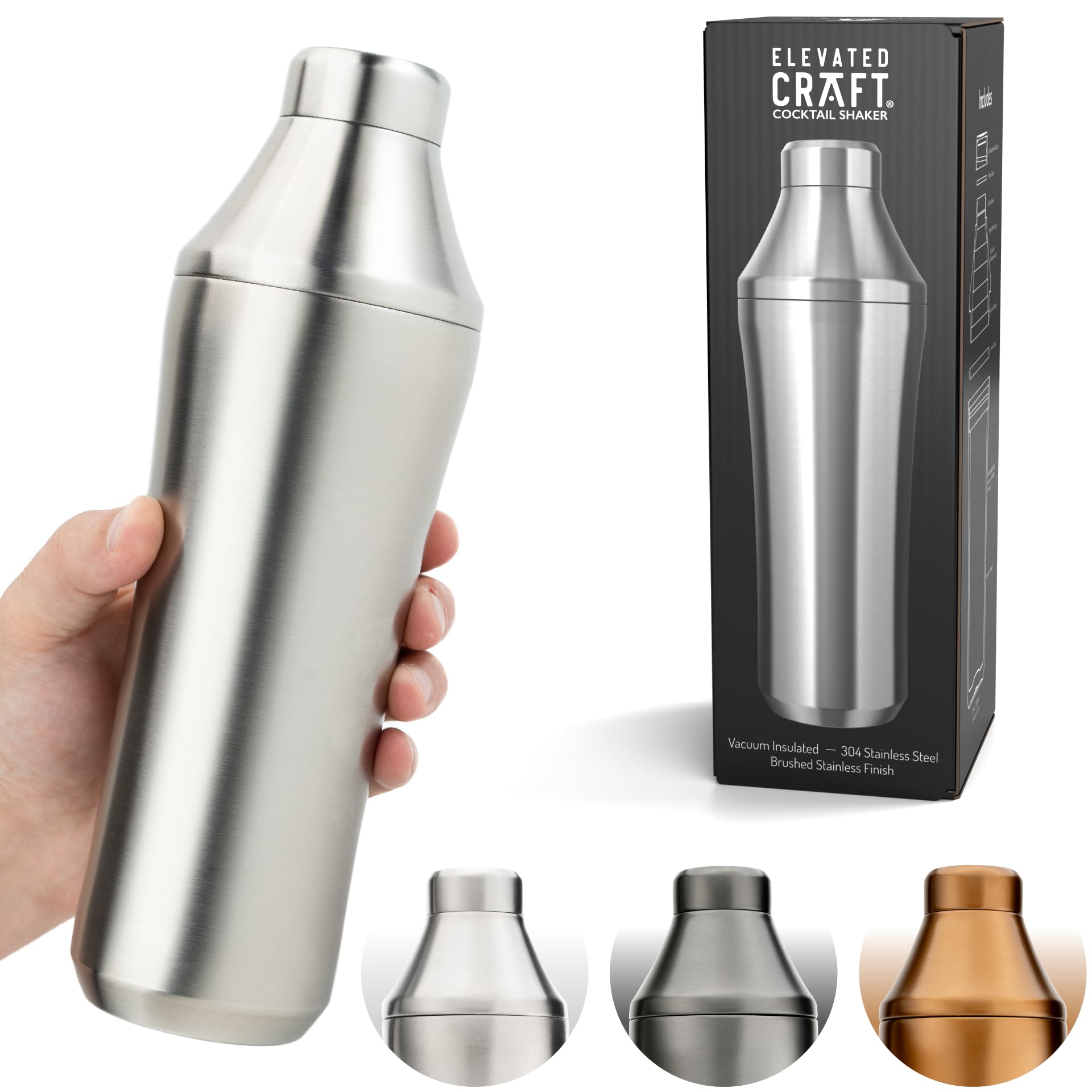 Hybrid Cocktail Shaker, Vacuum Insulated Stainless Steel, 28 oz | Hybrid Cocktai
