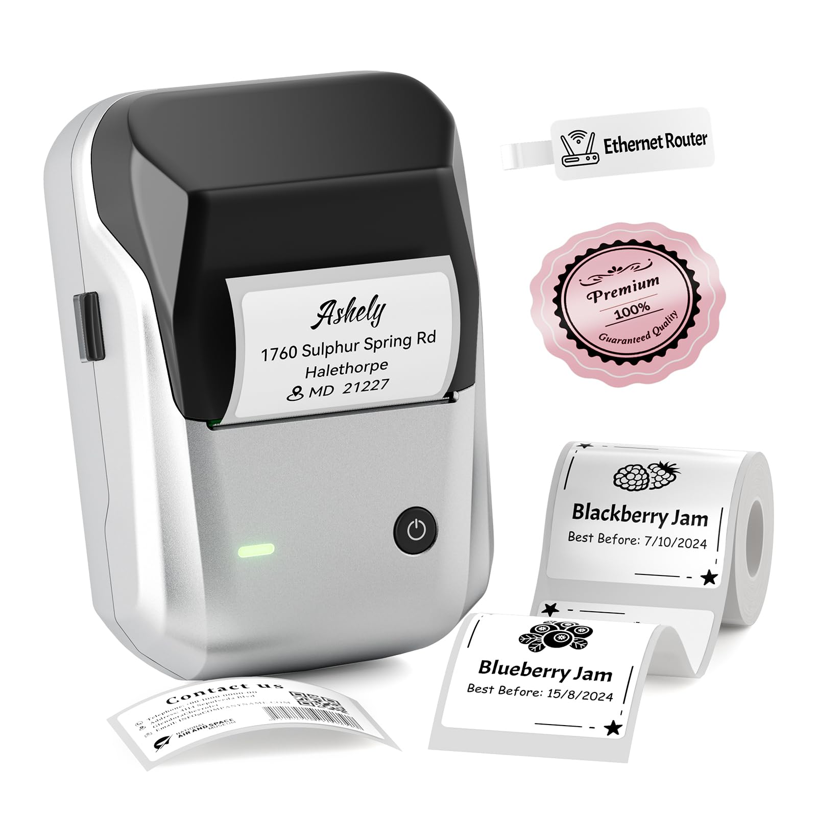 NIIMBOT B1 2-Inch Label Maker, Portable Thermal Printer for Small Business | Blu