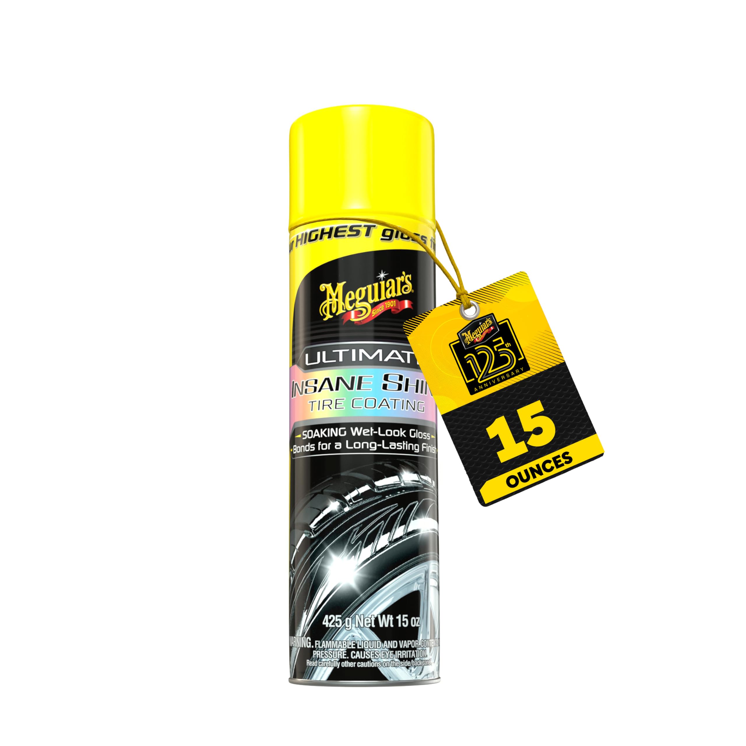 Meguiar's Ultimate Insane Shine Tire Coating, 15 Oz | Creates a Lasting Wet-Look