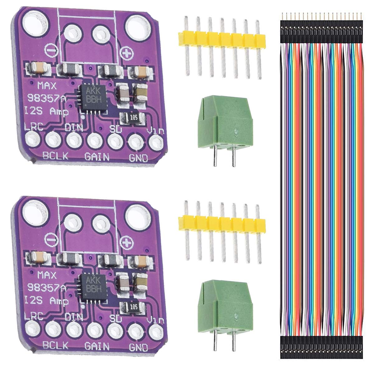 DAOKI 2PCS MAX98357 Audio Power Amplifier Module I2S Class D Filterless Audio Am