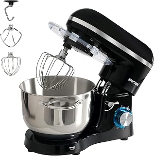 Spector Stand Mixer 6.2L, 1400W Food Mixer with 6-Speed & Pulse - Pure Copper Motor, All-Metal Gear System, Tilt-Head Kitchen Mixer (Black)
