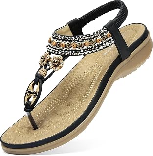 Littleplum Womens Sandals Arch Support Summer Beach Sandals Comfort Walking Shoes Bohemian Flip Flops Sandals for Women