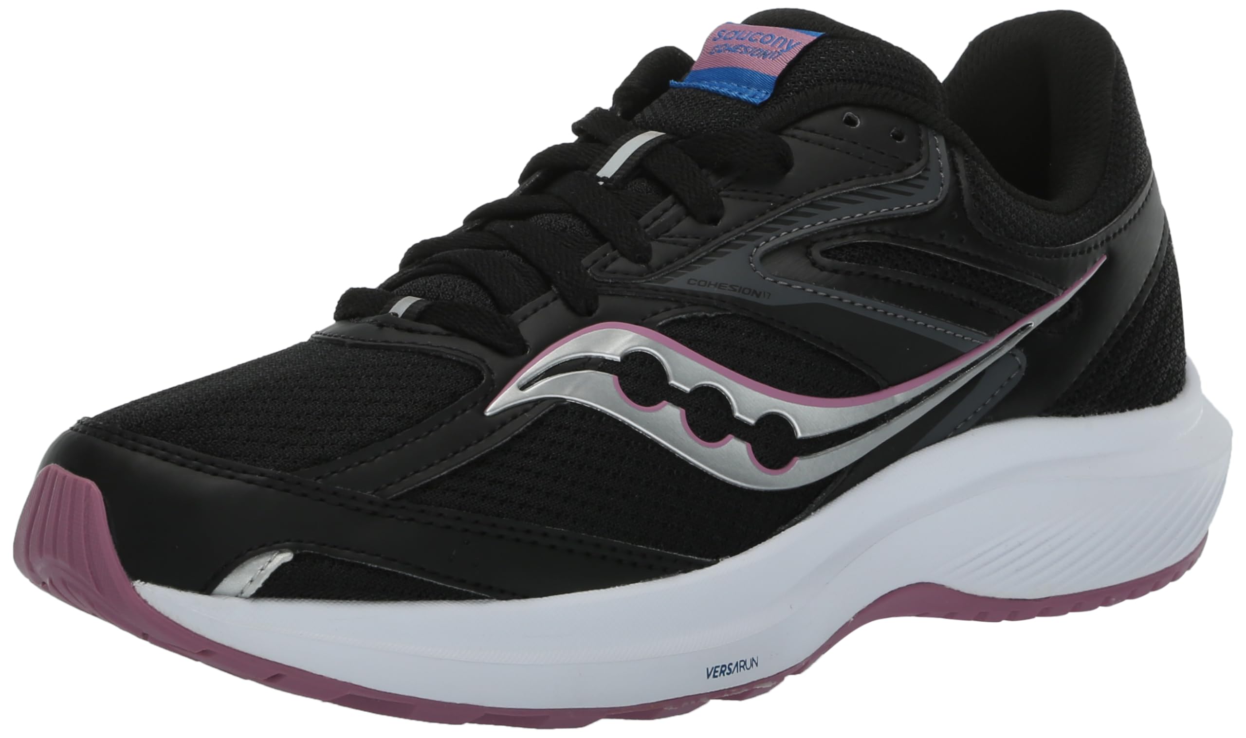 Saucony Cohesion 17 Women's Sneaker, Black Orchid, 38.5 EU Wide