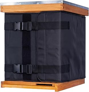 MayBee Winter Bee Hive Wrap for 10 and 8 Frame Beehives, 600D Oxford Cloth Adjustable Beehive Wrap for 2 Deep Hive Boxes, Windproof, Lightweight, Reusable, 76.8" x 18.1"