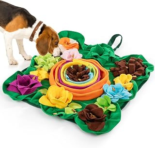 IOKHEIRA Snuffle Mat - Interactive Dog Feeding Game & Smell Training Toy for Large, Medium & Small Dogs, Pet Slow Eating Mat, Puzzle Training Toy for Natural Foraging & Stress Relief, 50x50cm