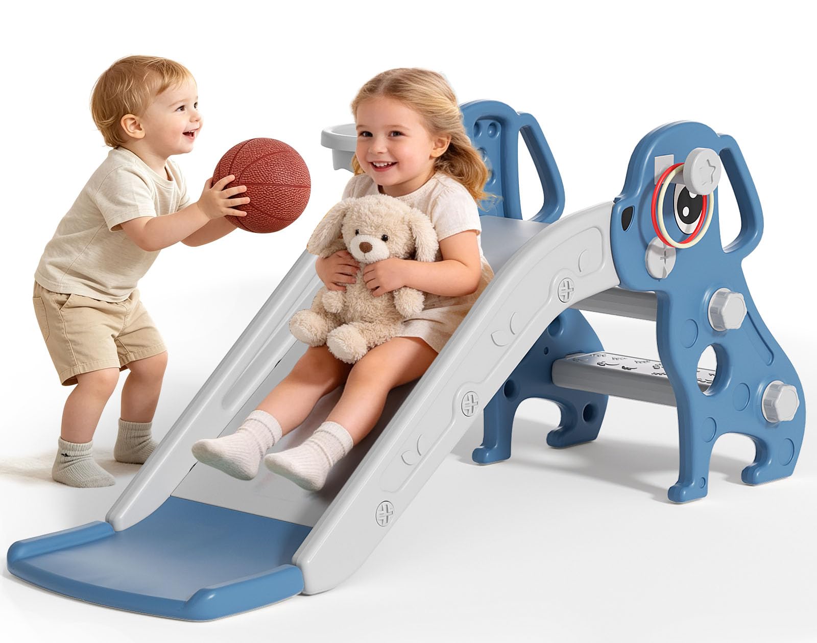 BIERUM Toddler Slide, 4 in 1 Kids Slide for 1-3 Indoor Outdoor | Baby Slides wit