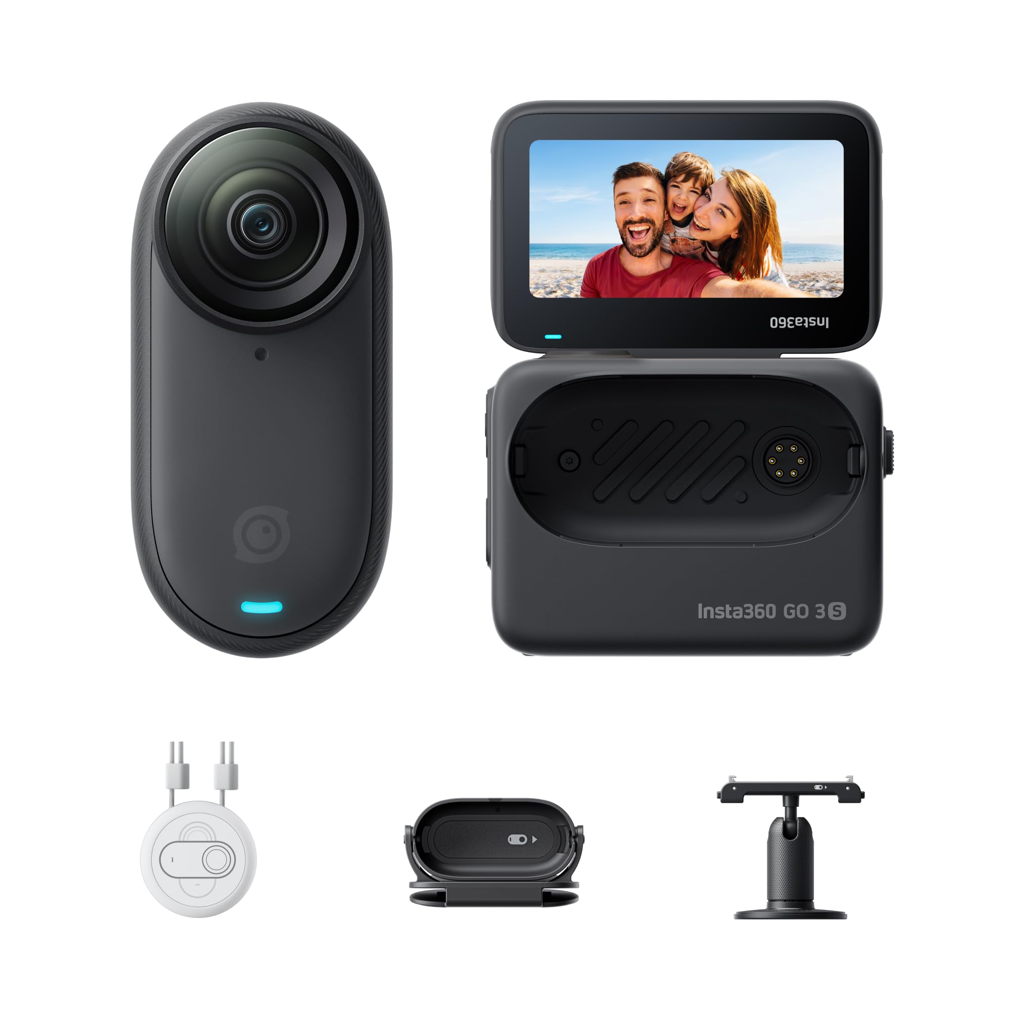 Insta360 GO 3S - 128 GB Black 4K Tiny Portable Vlogging Camera, Hands-Free POVs,