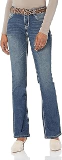 WallFlower Jeans Women's Legendary Slim Bootcut Mid-rise Belted Insta Stretch Juniors Jeans (Standard and Plus)
