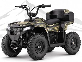 QEASET 40cc Gas Four Wheeler, Gas Powered 4 Wheeler ATV for Kid 6+, Camo | Kid Gas Powered with Storage Box, 40cc 4-Stroke Engine, Up to 15 MPH, Parental Speed Control, Pull Start and LED Headlight