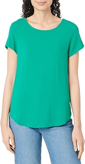 VERO MODA VMBECCA Basic Short Sleeve T-Shirt with Round Neck for Women Solid Long Top
