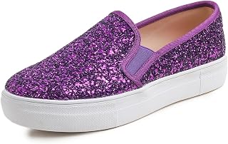 Feversole Women's Fashion Sparkle Platform Rhinestone Party Holiday Wedding Sneakers