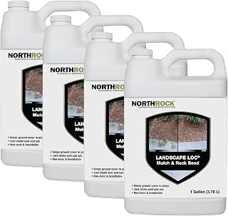 NorthRock Landscape Mulch Glue 4 Gallons – Pet and Plants Safe Rock Bond | Landscape Loc Mulch & Rock Bond, Glue for Landscaping, Binding for Mulch & Rock, Locking Adhesive, Spray