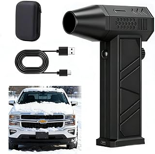 Upgraded 8000mAh Mini Turbo Snow Blower ， 57m/s Handheld Cordless Blower, 130000RPM Brushless Motor, Type-C Fast Charging, for Car Snow RemovalDust/Leaves/BBQ
