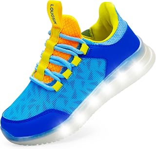 LOUGSIN Boys Girls Light Up Shoes Lightweight Mesh Breathable Adorable GlowDash LED Flashing Running Sneakers for Toddler and Little Kid
