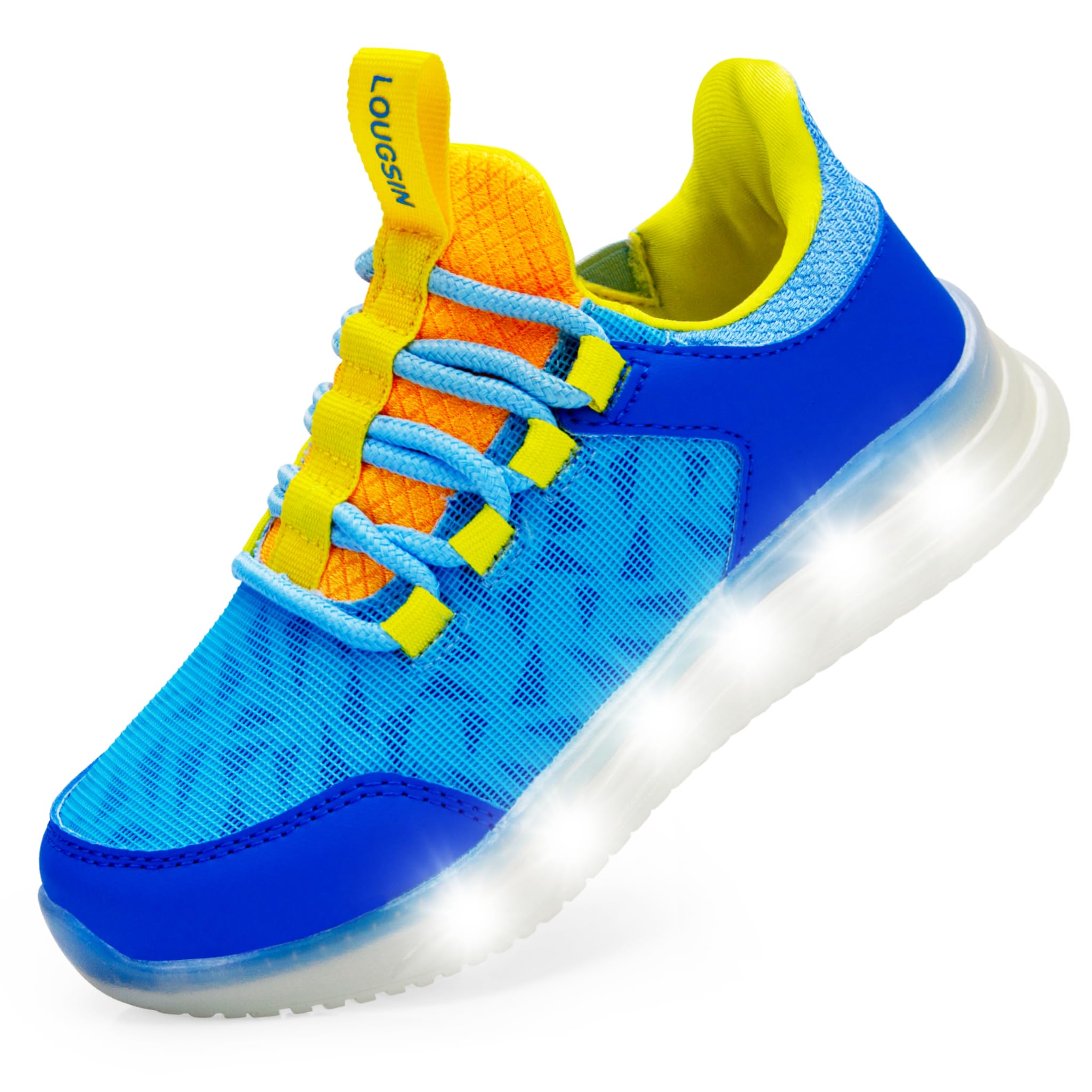LOUGSIN Boys Girls Light Up Shoes Lightweight Mesh Breathable Adorable GlowDash 