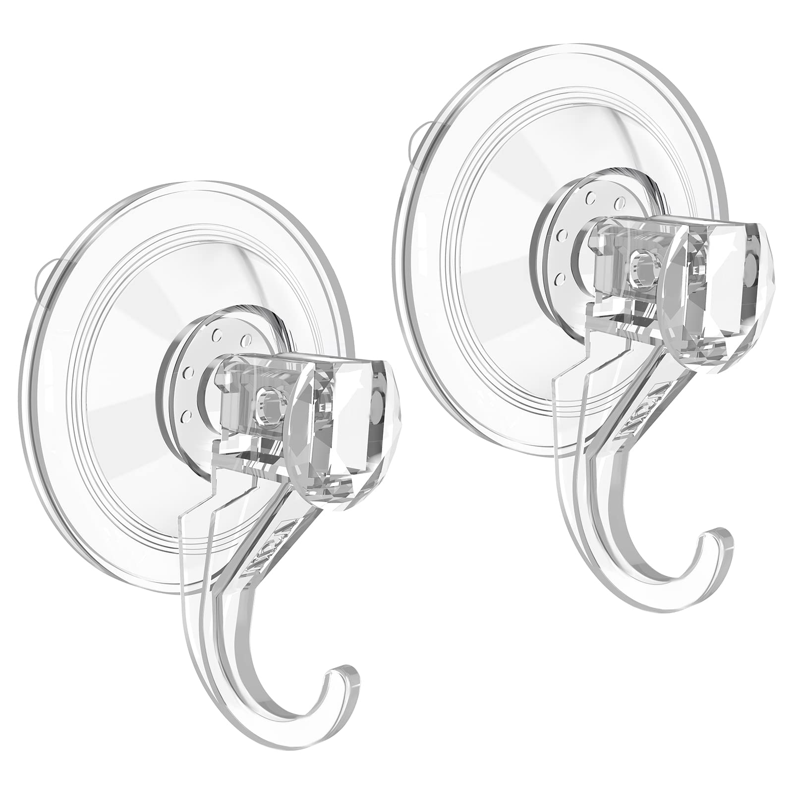 VIS'V Suction Wreath Hanger, Heavy Duty, 22 LB, Large, Clear, 2 Pcs | Removable 
