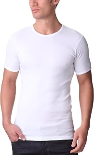 Eminence - Men's Round Neck T-Shirt - Fine Rib 100% Combed Cotton - No Side Seams - French Fabric - Made in Europe - Oeko-TEX® Standard 100 Label