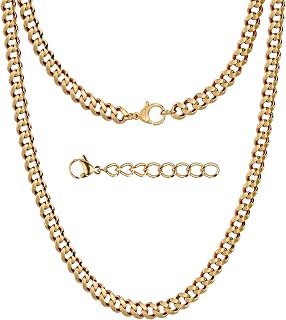 Silvadore Gold or Silver Chain for Men - Cuban Link Mens Necklace (2/4/6mm)