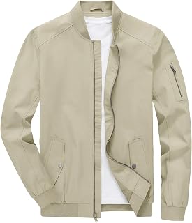 TBMPOY Men's Lightweight Bomber Jackets Lightweight Jackets Casual Autumn Windbreaker Outdoor Golf Coat Fashion For Men