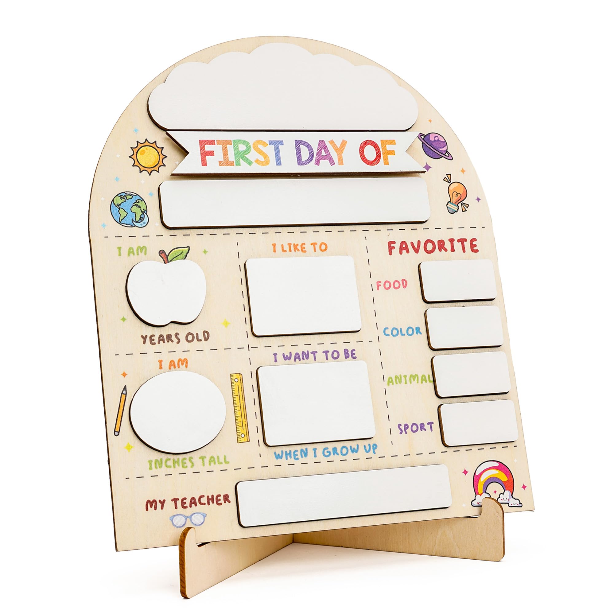 First day of school sign, First and Last Day of School Board with Marker, Reusab