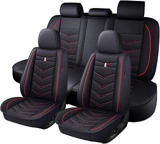 Car Seat Cover for Volkswagen Taos 2022-2026, Durable Wear Resistant Waterproof Vehicle Cushion Covers, Breathable No Odor Premium Leather Vehicle Seat Covers.(Standard,Black Red)