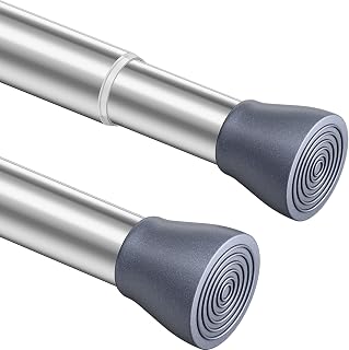 1 Stück Duschstange ohne Bohren Edelstahl Gardinenstange ohne bohren Einstellbar Duschvorhangstange,Teleskopstange für Schrank,Badezimmer,Balkon,Duschvorhang (85-160cm，Helles Silber）