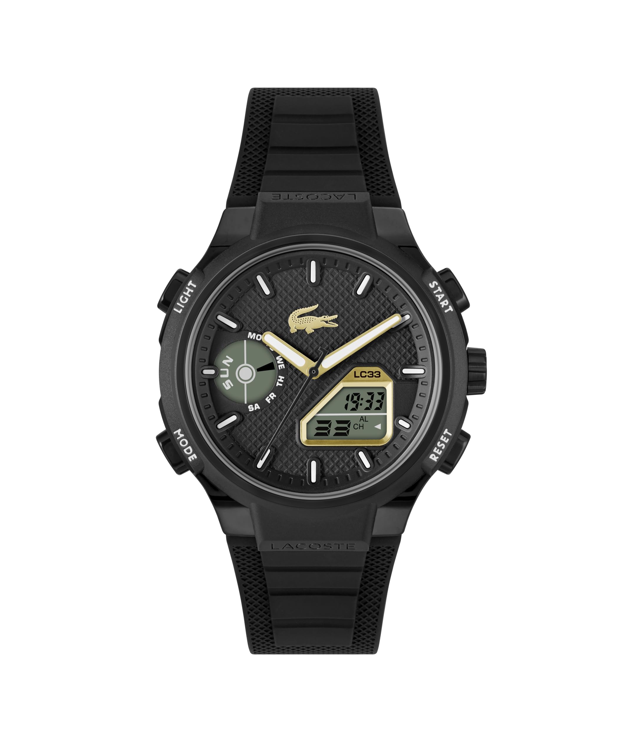 Lacoste Watch LC33 Collection Analog-Digital Multifunction Quartz Watch with Sil