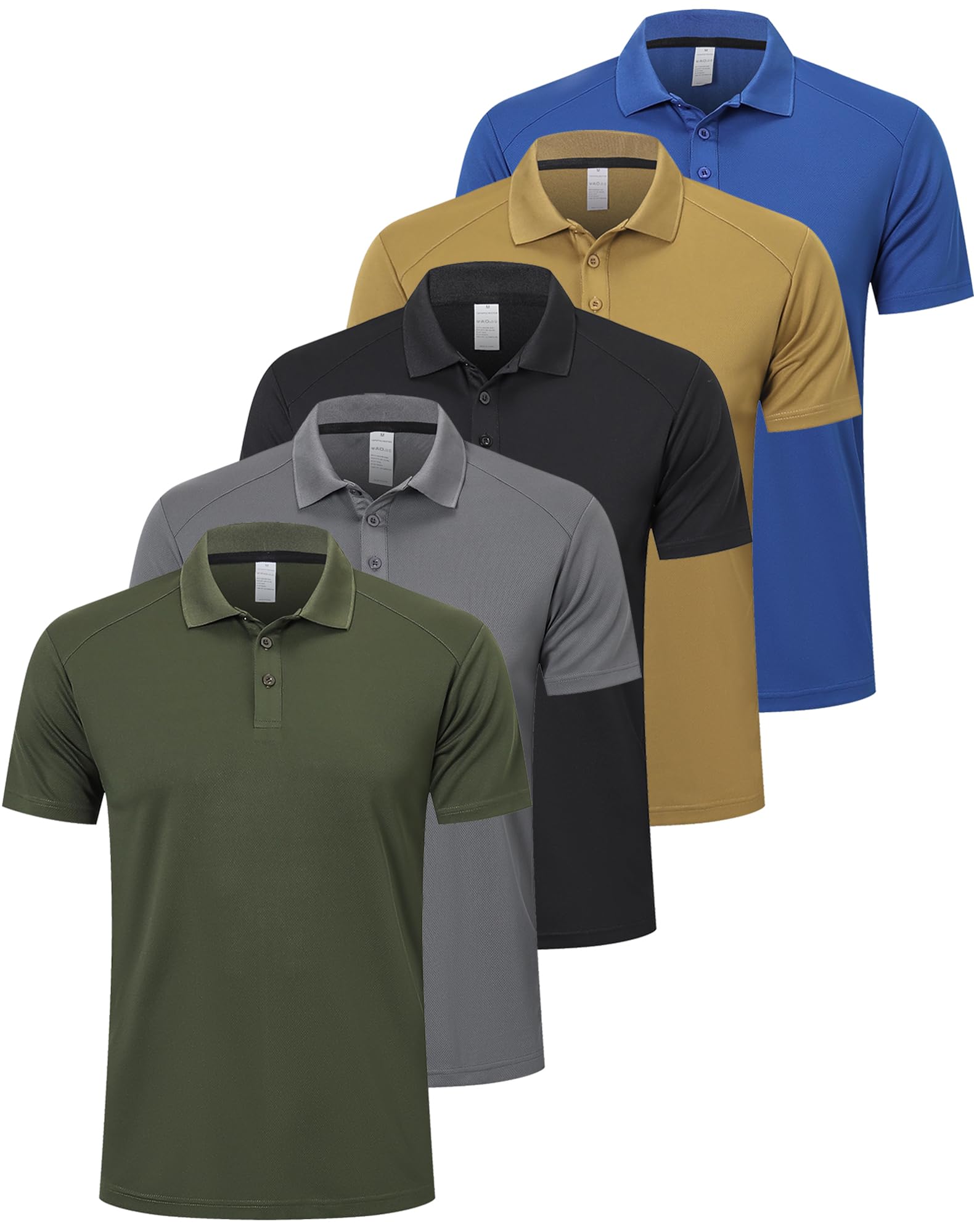 ZENGVEE 1/3/5 Pack Men's Polo Shirts Short Sleeve Quick Dry Breathable Top | Lig