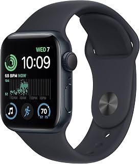 Apple Watch SE (2nd Gen) (GPS, 40mm) - Midnight Aluminum Case with Midnight Sport Band, M/L (Renewed)