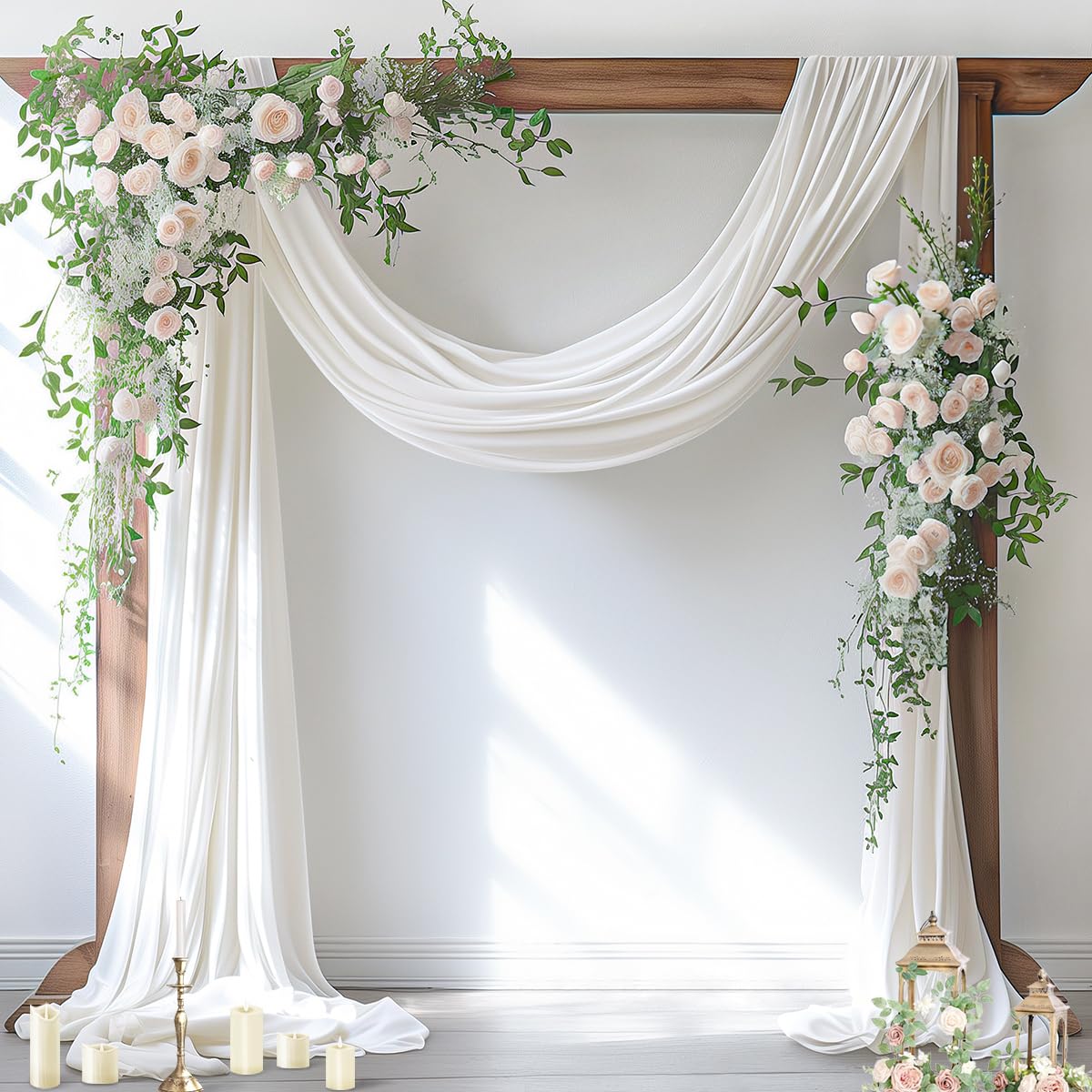 Wedding Arch Draping Fabric Sheer Chiffon Curtain Drape Wedding Party Decor | 1 