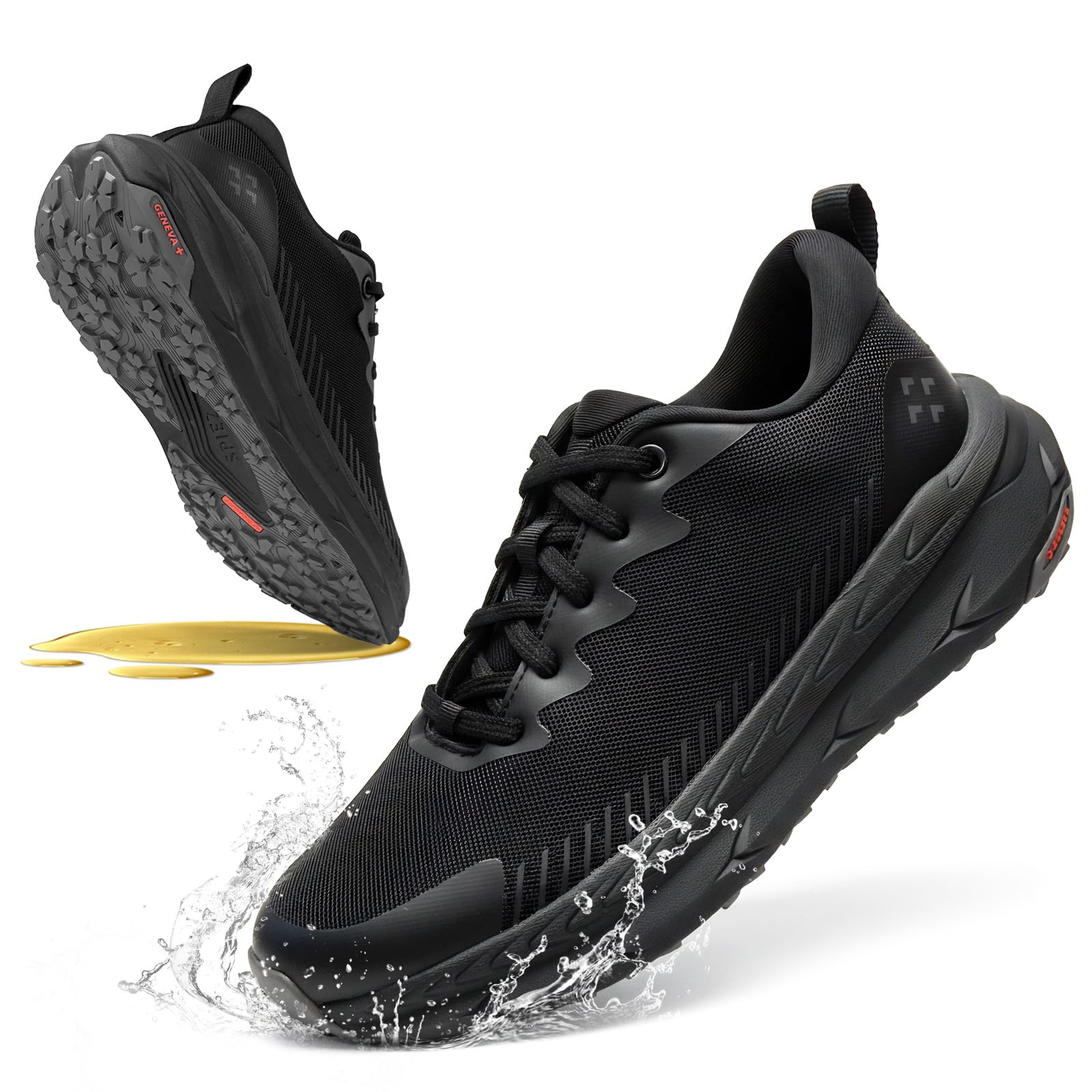 SPIEZ Non Slip Work Shoes for Men, Oil & Slip Resistant Kitchen Chef Food Servic