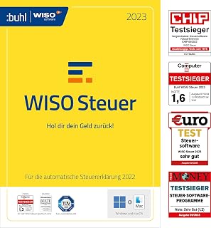 WISO Tax 2023 (tax year 2022) Tax Saving Book, Mac, Start and Plus, for Browsers, Windows, Mac, Smartphones and Tablets. Activation Code by Email