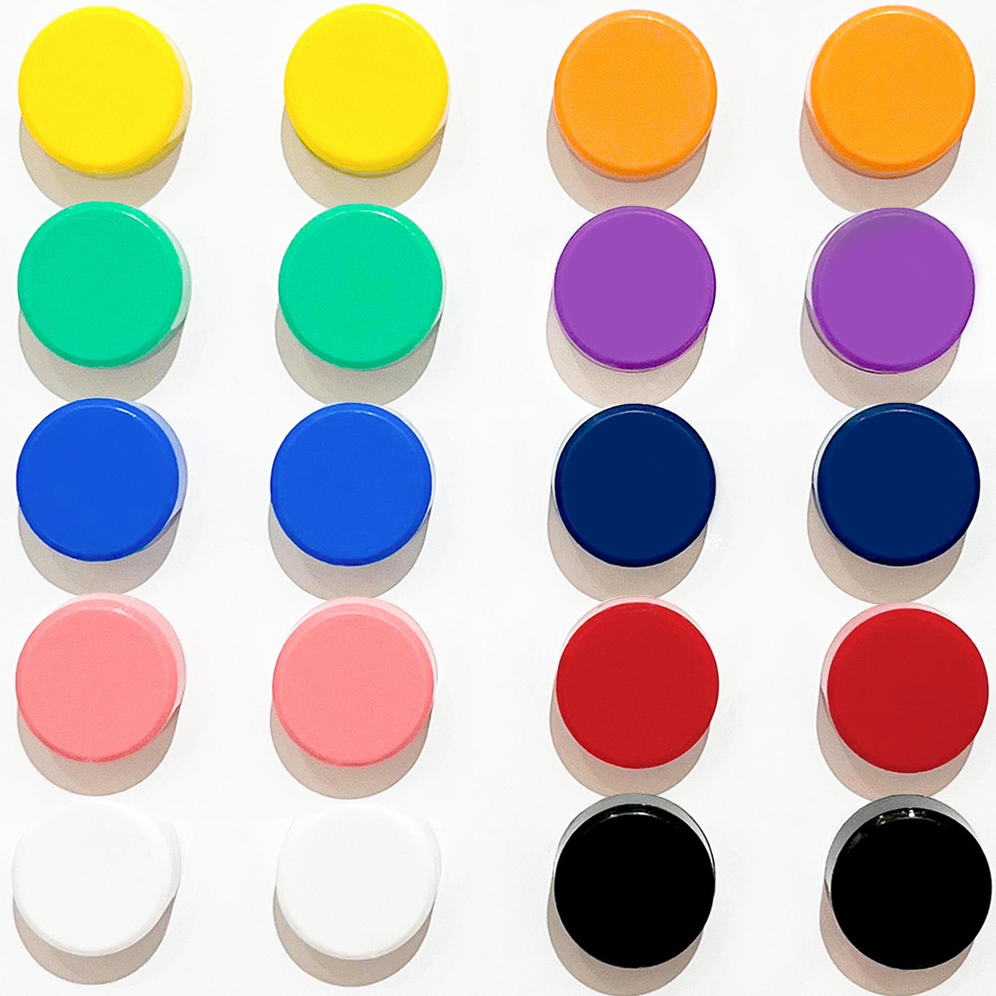 DARUITE Fridge Magnets, 20 Pcs Round Whiteboard Magnets, 10 Colors | Strong Smal