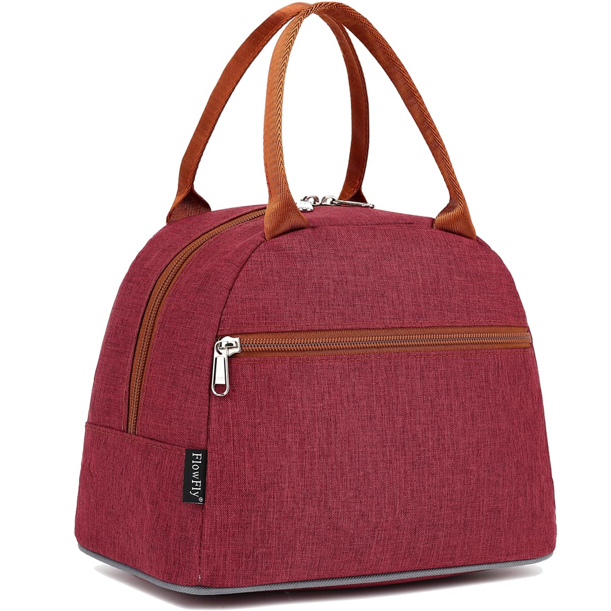 FlowFly Insulated Lunch Cooler Bag - Tote Bag Organizer for Women/Men, Red