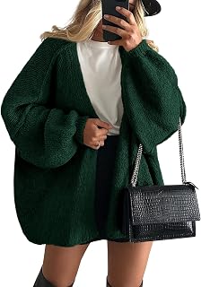 PRETTYGARDEN レディース オープンフロント オーバーサイズ カーディガン セーター