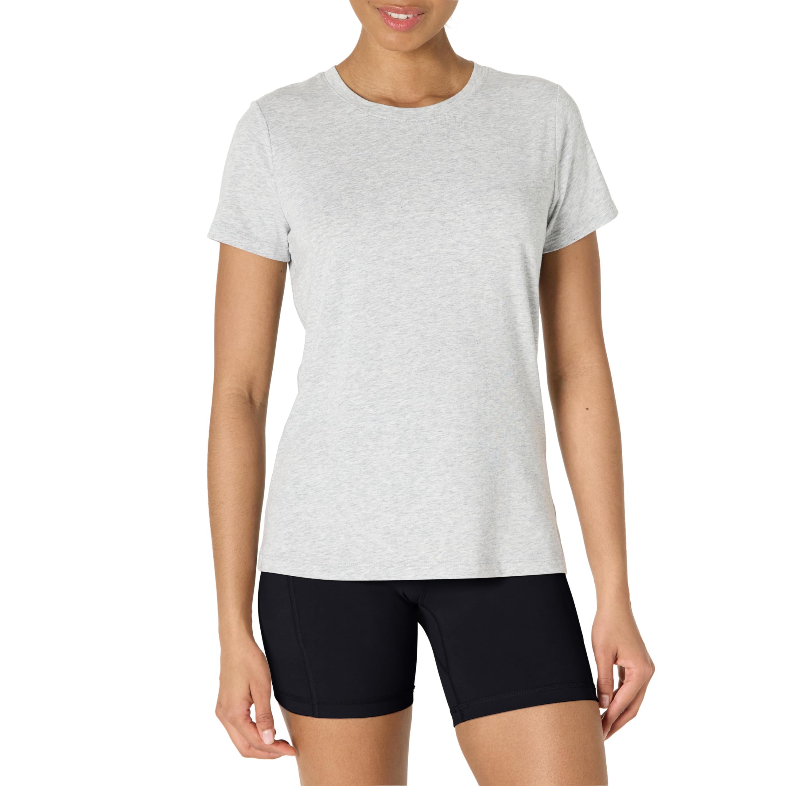 Amazon Essentials Womens Active Soft Cotton Regular Fit Crewneck Short Sleeve Li