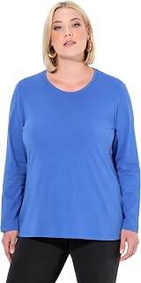 Ulla Popken Damen, Slim, Rundhalsausschnitt, Langarm Tunika-Shirt