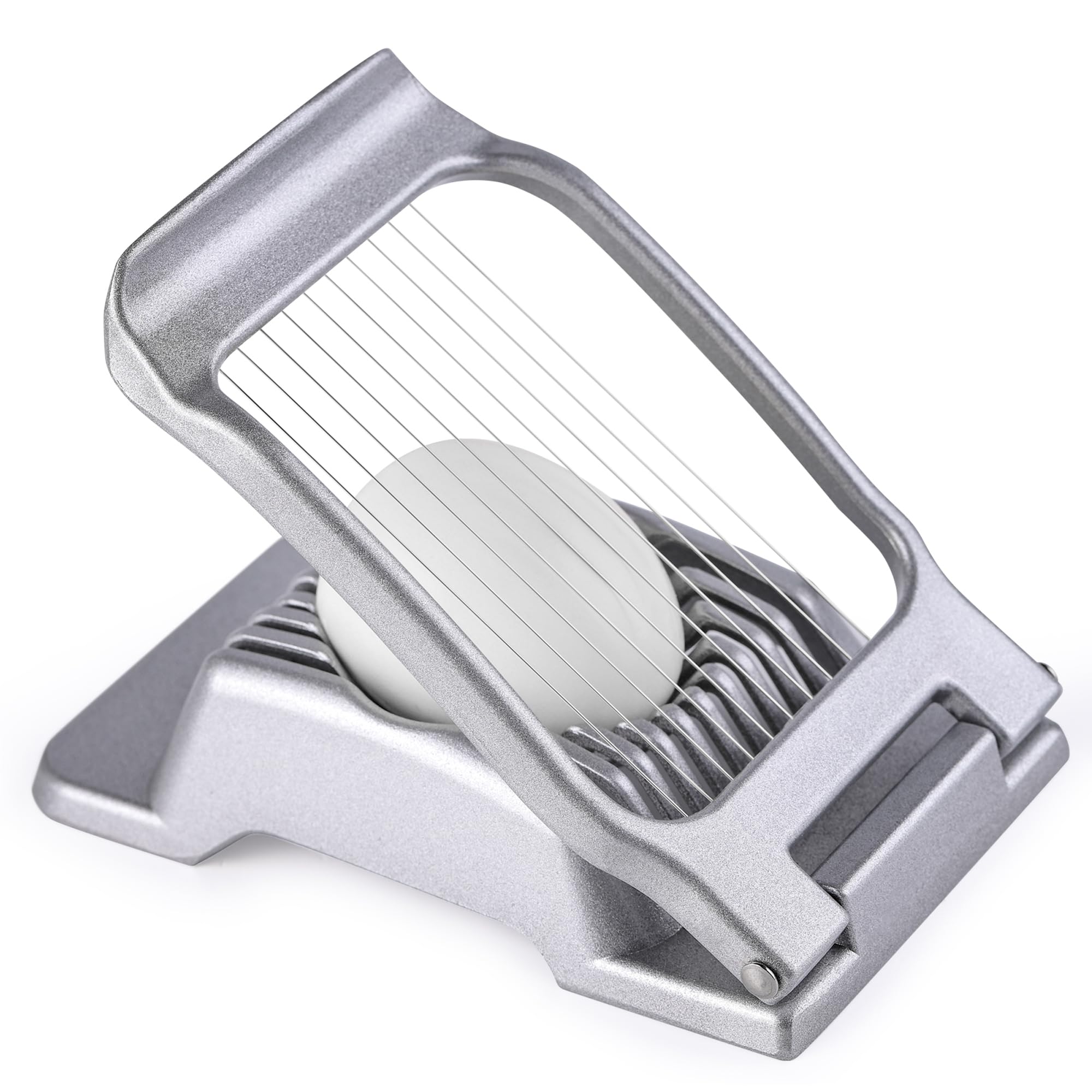 Multipurpose Heavy Duty Aluminium Egg Slicer, Stainless Steel Wire, Sliver | Dis