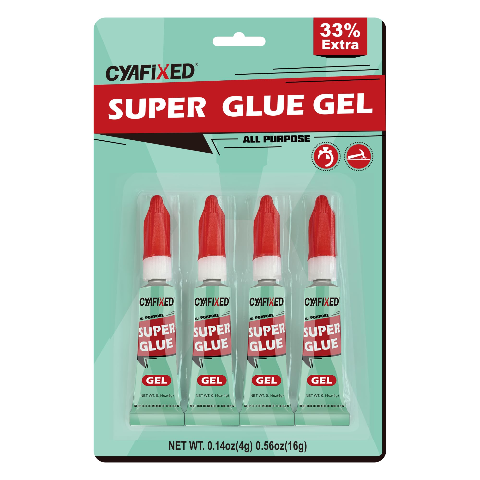 Super Glue Gel Clear for Wood Plastic Crafts, Instant Superglue All Purpose | Mu