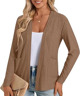 Anymiss Womens Lightweight Cardigans Open Front Long Sleeve Jackets M-3XL