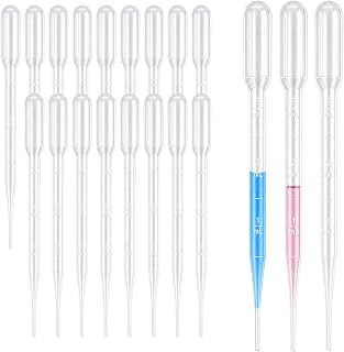 Zkupanx 20-Pack 3mL Disposable Plastic Dropper Pipettes for Resin & Oils | Graduated Eye Droppers for Liquids, Essential Oils, Crafts, Labs & Perfume, Accurate 3ml Pipettes, Easy Squeeze, Disposable