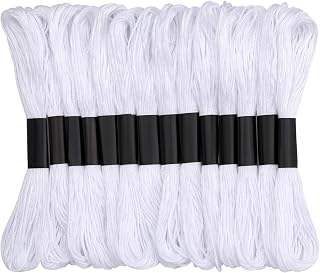 14 Skeins White Embroidery Floss, White Embroidery Thread, Friendship Bracelet String, Cross Stitch for DIY Making, Embroidery Crafts