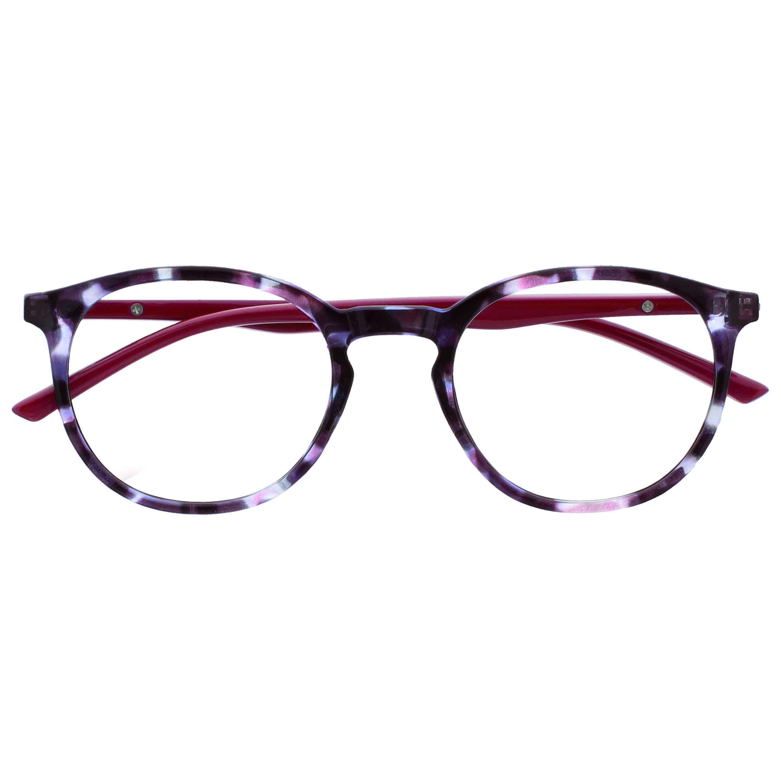 OPULIZE Met B60-5 + 1.50 Blue Light Block Computer Gaming Glasses Purple Cherry 