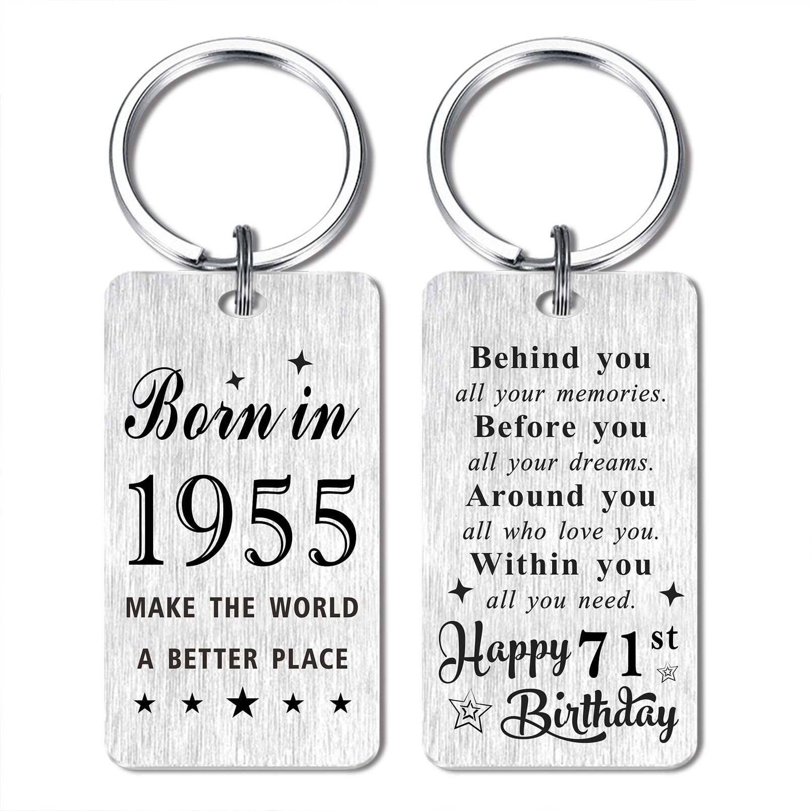 Gezxin Happy Birthday Keychain Gifts for Women Men- Personalized Steel Bday Keyc