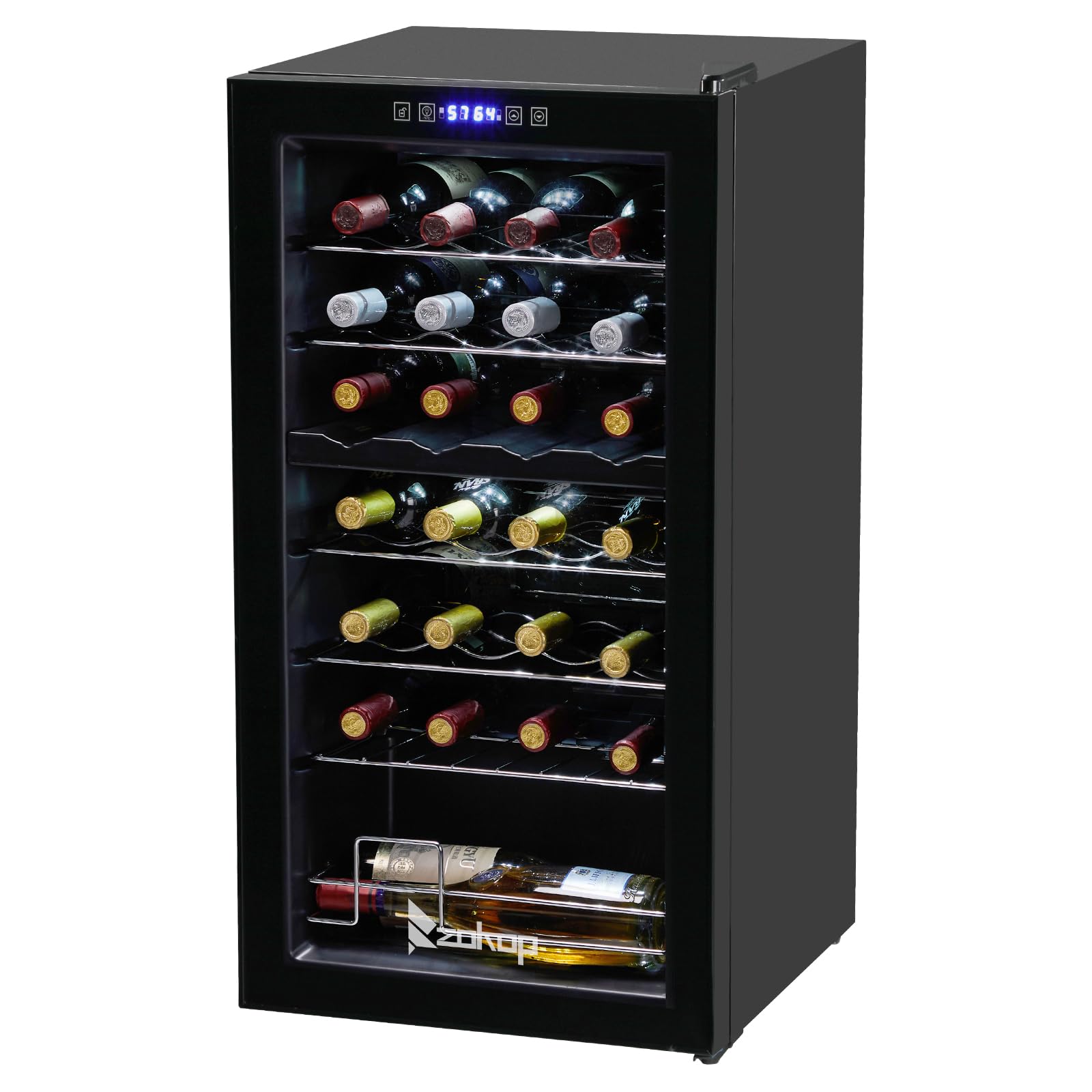 Winado 28-Bottle Dual Zone Compressor Wine Cooler, Freestanding Mini Fridge | Co