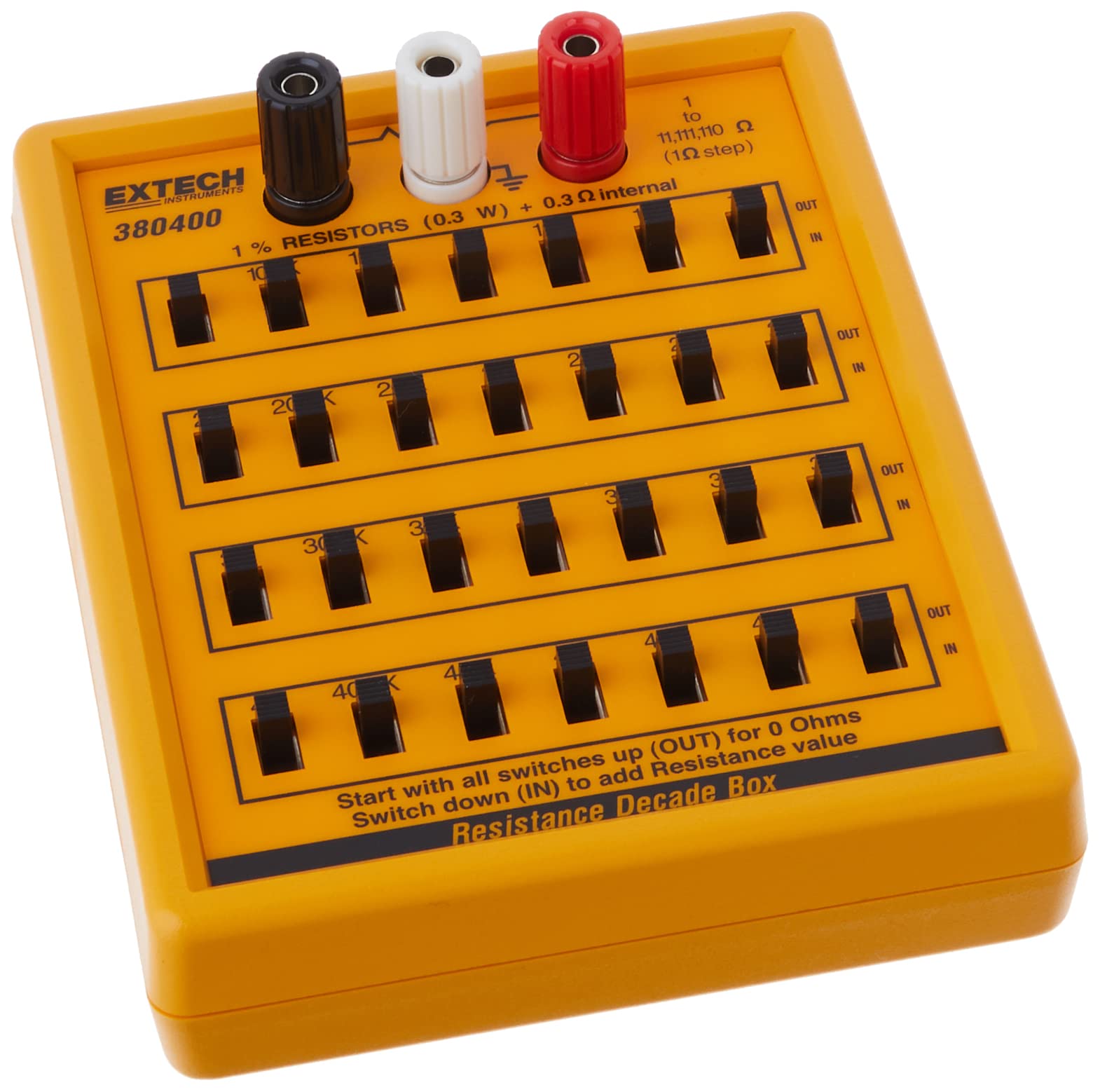 Extech 380400 Resistance Substitution Decade Box, 1 to 11,111,110 Ohm | 7 decade