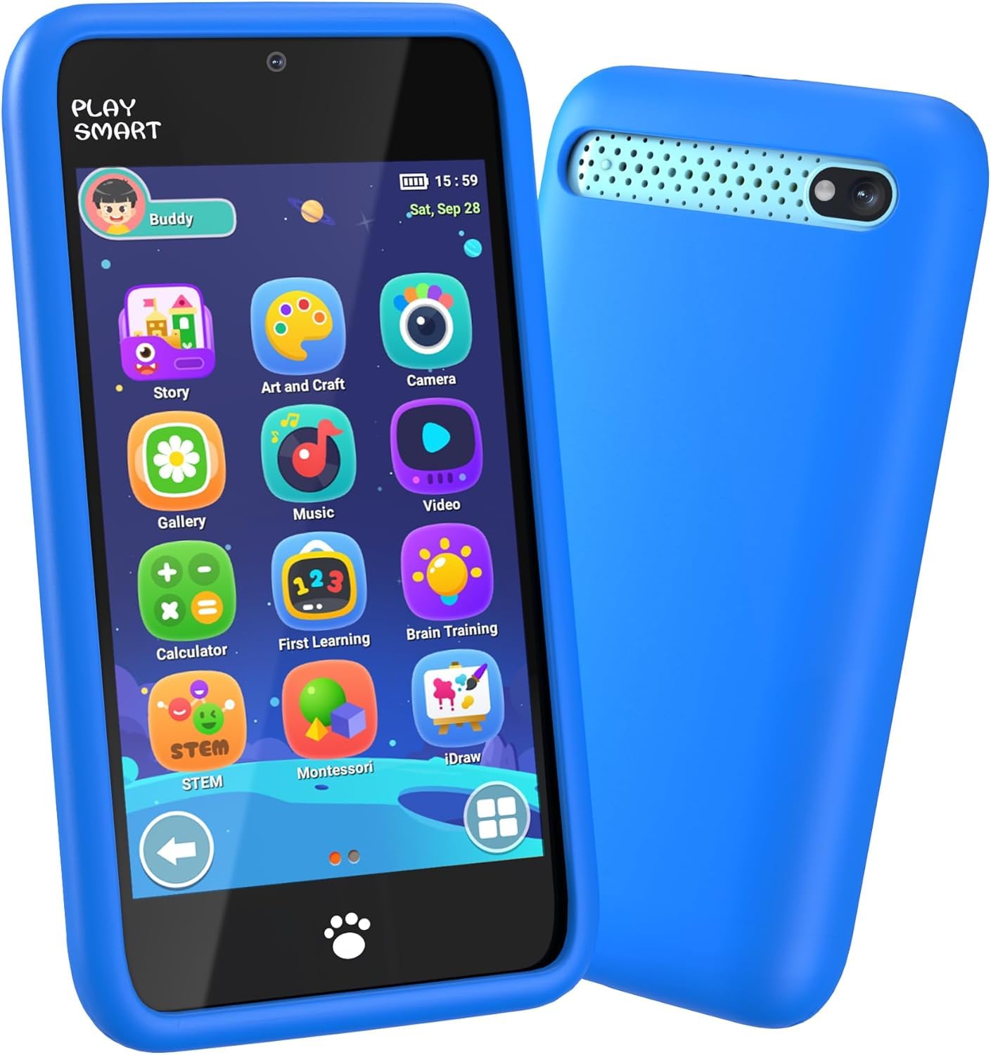 MOMILLA Kids Toys Smart Phone, 3.97" Kids Phone, 220+ Games Toddler Toy | Dual C