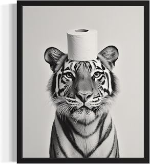 Wall Art Print Poster for Bathroom Tiger Pattern Home Decor Home Decor Bathroom Art Gallery 9b (Tiger, 8 x 10 Inches,No Frame)